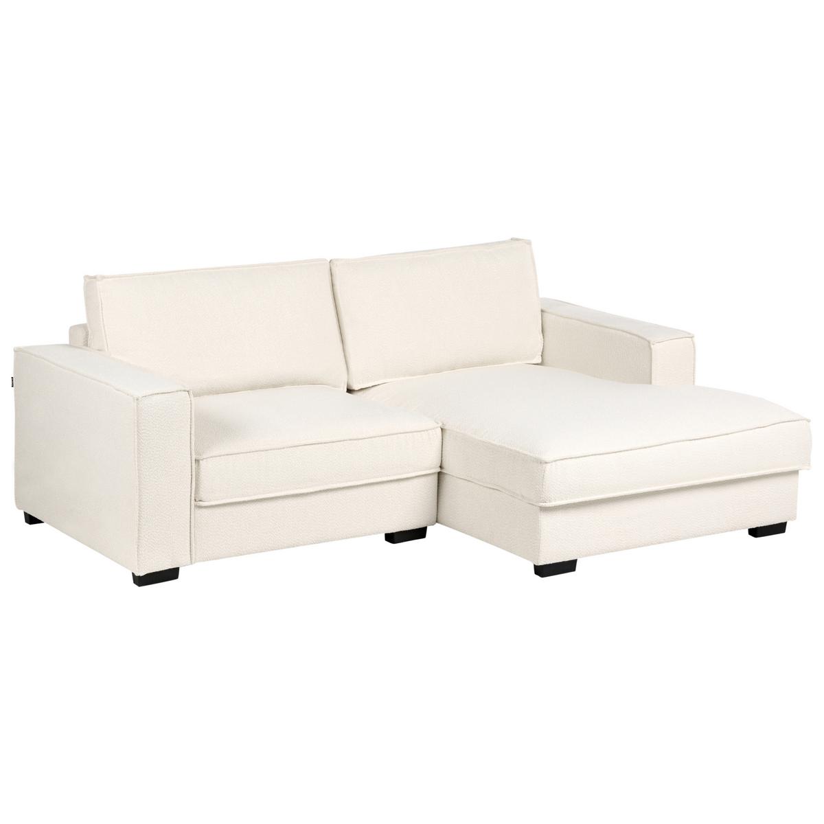 ECKSOFA Bouclé Hellbeige linksseitig Kolding - Beige/Schwarz, Textil (228/152cm) - Beliani
