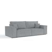 SOFA RESSO mit Schlaffunktion Grau im Neve Stoff - Schwarz/Grau, Holz/Holzwerkstoff (255/70/105cm) - AltaBeds