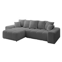 ECKSOFA Ottomane links ENIL-L 297x189x68 Grau Bouclé - Platinfarben, Holzwerkstoff/Kunststoff (297/189cm) - ALTDECOR