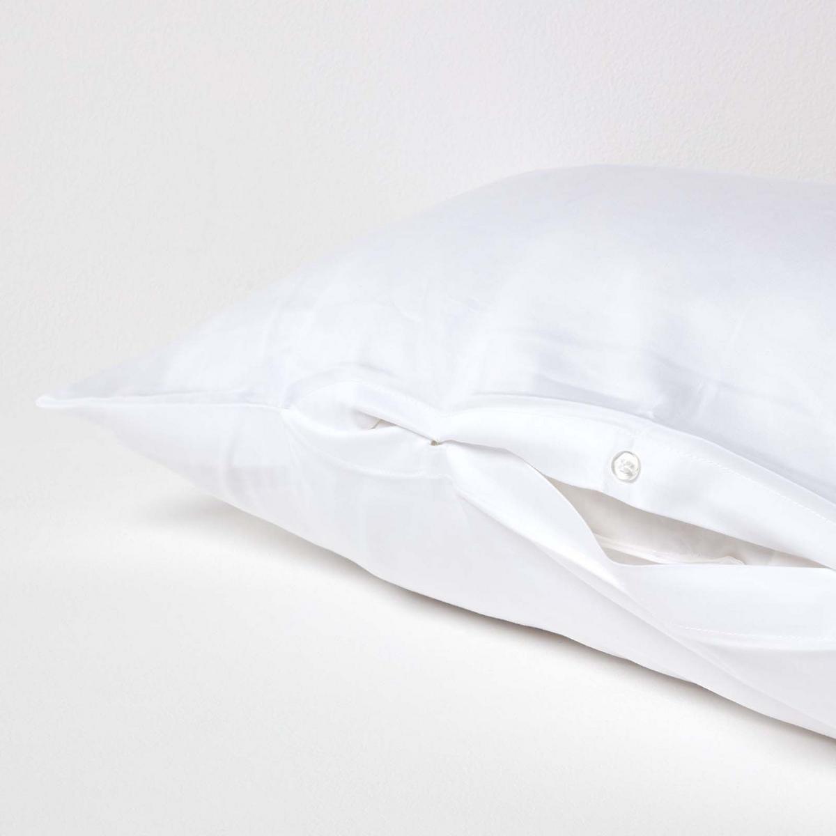 BIO-KISSENBEZUG für V-Form-Kissen, Satin, Fadendichte 400 - Weiß, Textil (38/76cm) - Homescapes