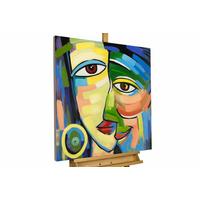 ÖLGEMÄLDE 80/80 cm - Blau/Multicolor, Holz/Textil (80/80cm) - KUNSTLOFT