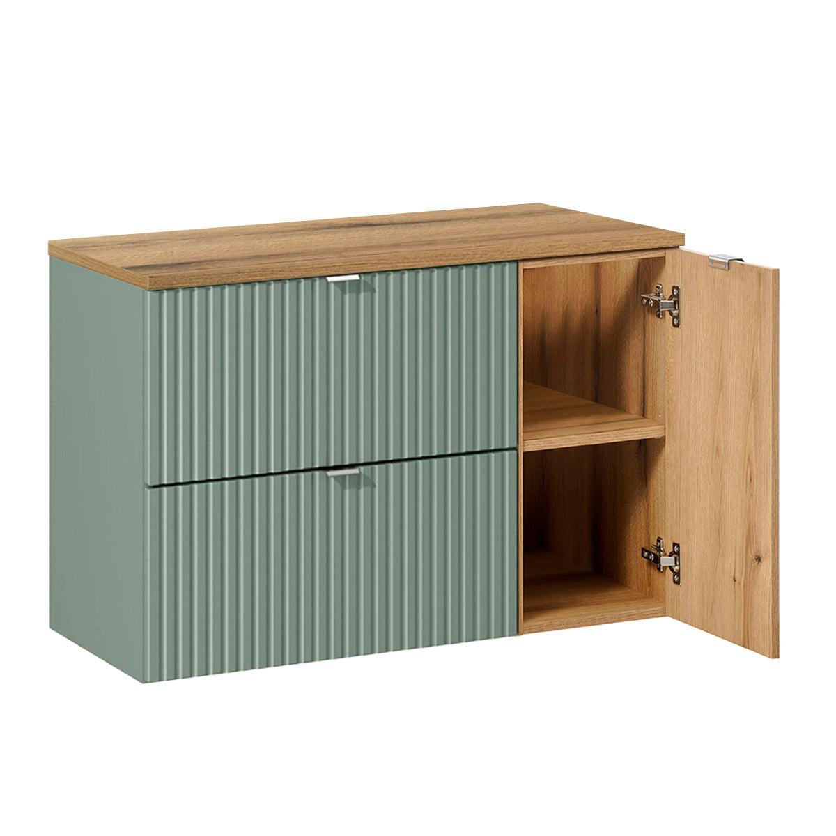 WASCHTISCHUNTERSCHRANK 90.4cm Jade Grün - Grün, Holzwerkstoff (90.4/59.5/40cm) - Petits-meubles