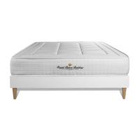 BETT Balmoral Memory-Schaum 160 x 200 cm h3 - Kit Bettgestell Weiß - Beige/Weiß, Karton/Holz (160/200cm) - ROYAL PALACE BEDDING