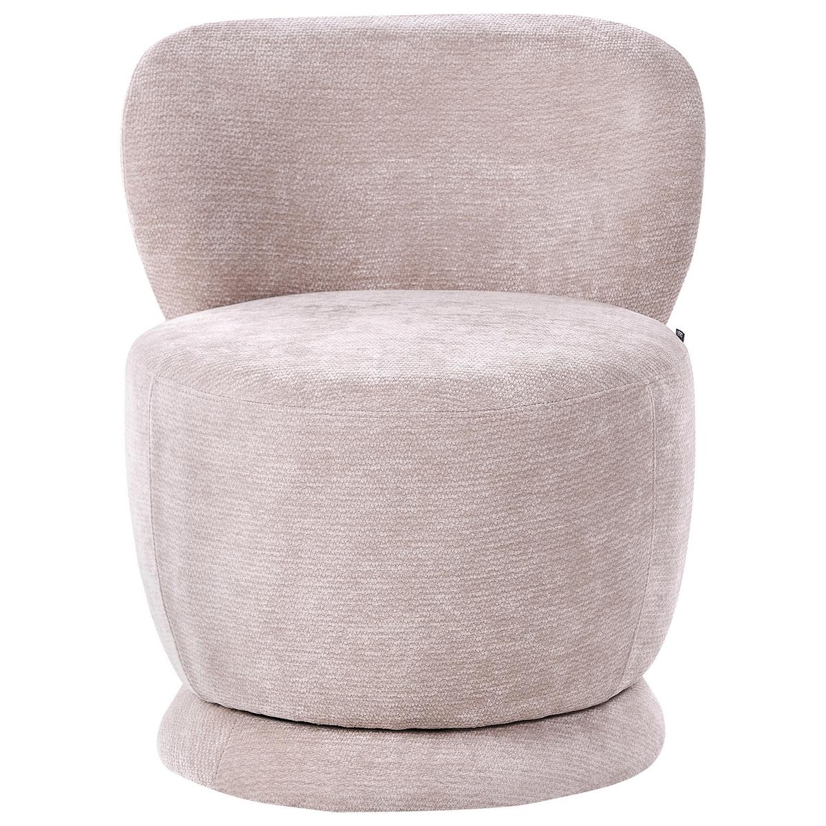 DREHSESSEL Chenillegewebe Beige Blomma - Hellgrün, Holz/Textil (60/72/63cm) - Beliani