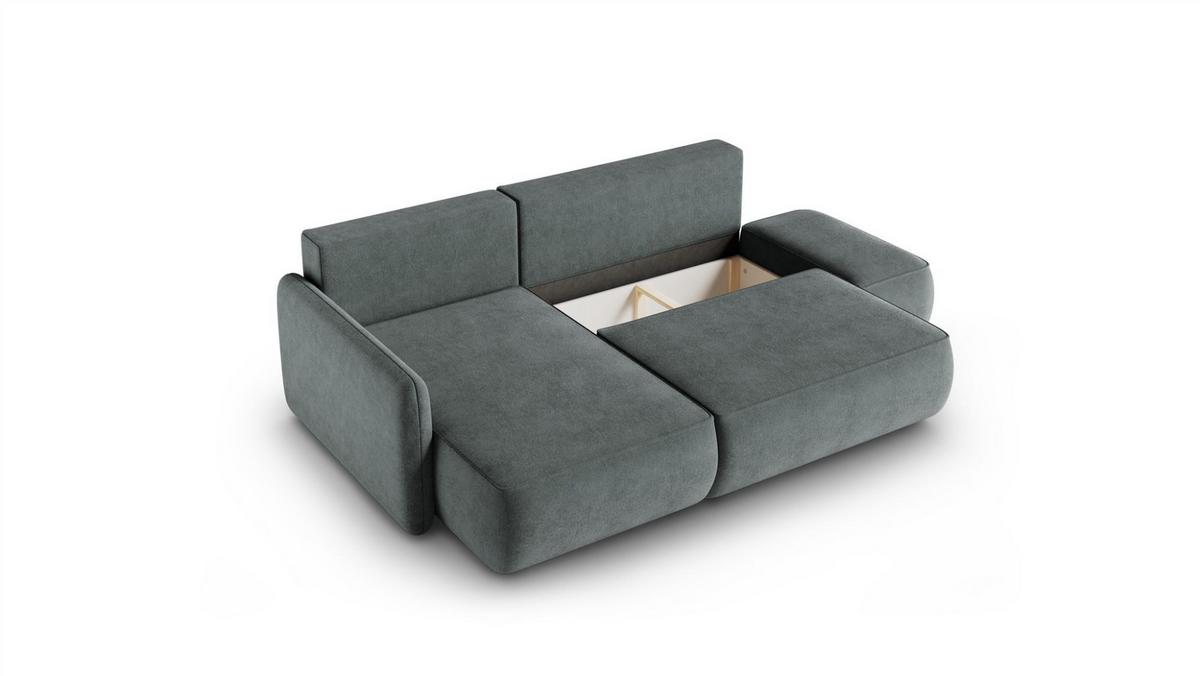 ECKSOFA Luka Mit Schlaffunktion - Dunkelgrau, Holzwerkstoff/Textil (229/148cm) - Fun Möbel