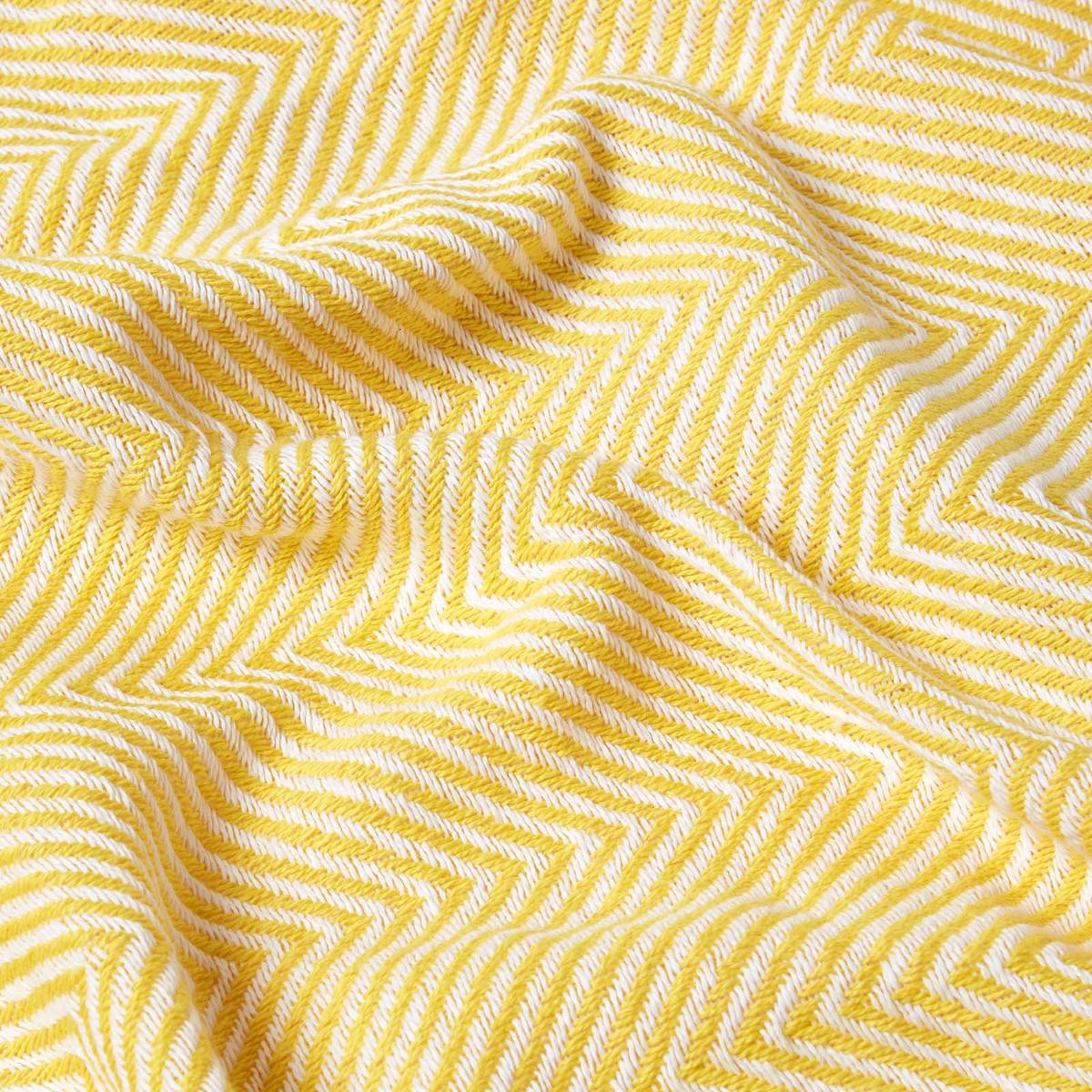 TAGESDECKE Halden 255/360 cm, Chevron-Muster 100% Baumwolle - Gelb, Textil (255/360cm) - Homescapes