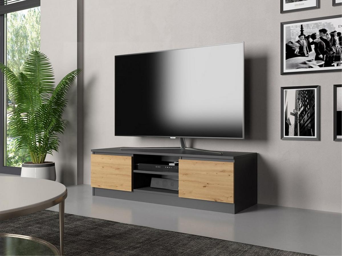 LOWBOARD Anthrazit, Artisan 120/36/40 - Anthrazit, Holzwerkstoff (120/36/40cm) - RAUMHIRSCH FURNITURE