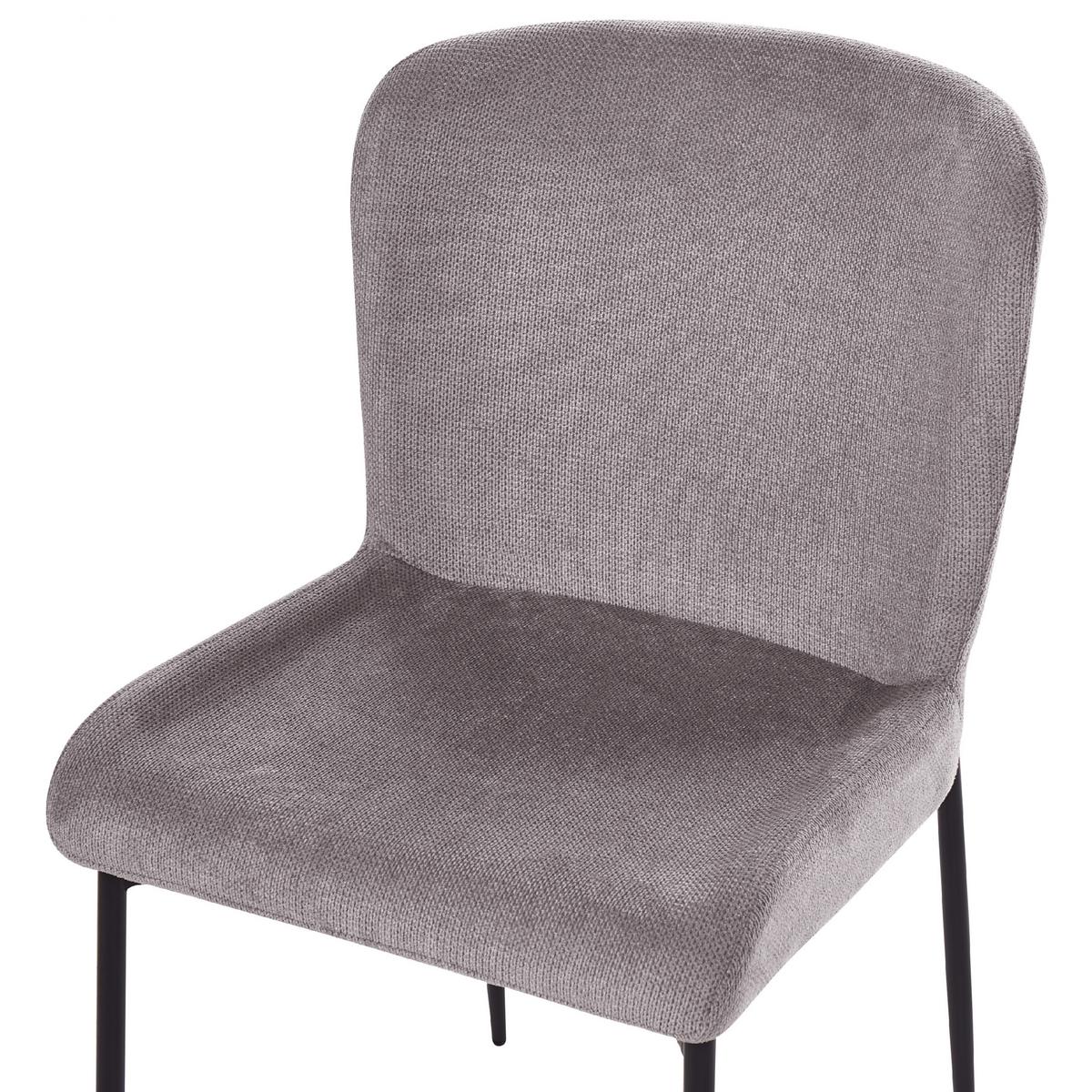 ESSZIMMERSTUHL 2er-Set Polsterbezug Grau Ada - Grau, Textil/Metall (49/82/48cm) - Beliani