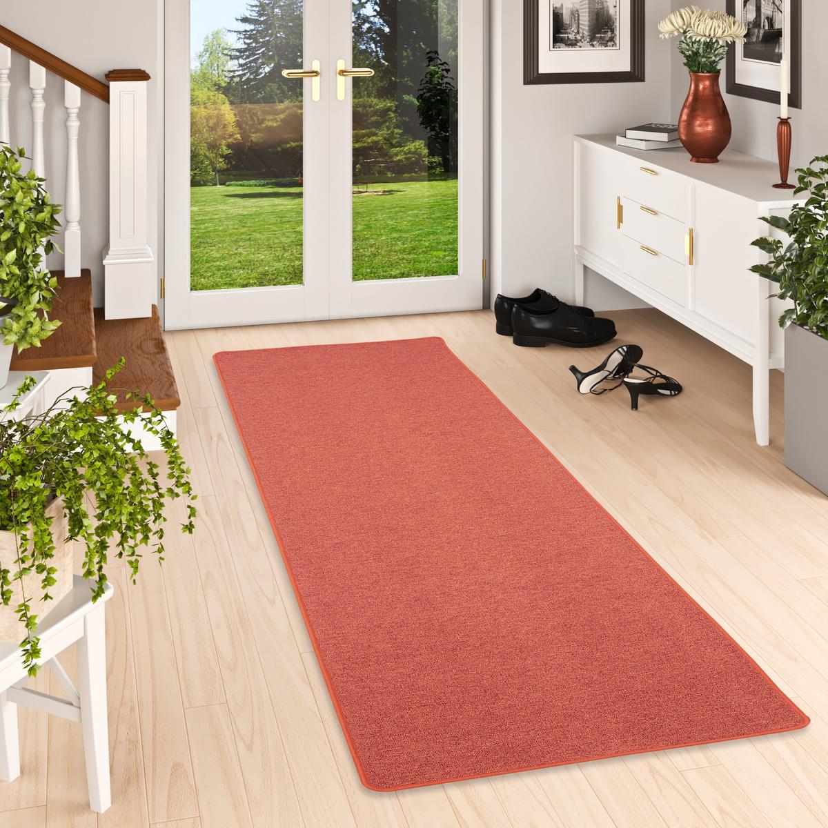 FEINSCHLINGEN VELOUR LÄUFER TEPPICH STRONG - Terracotta, Textil (100/300cm) - Snapstyle