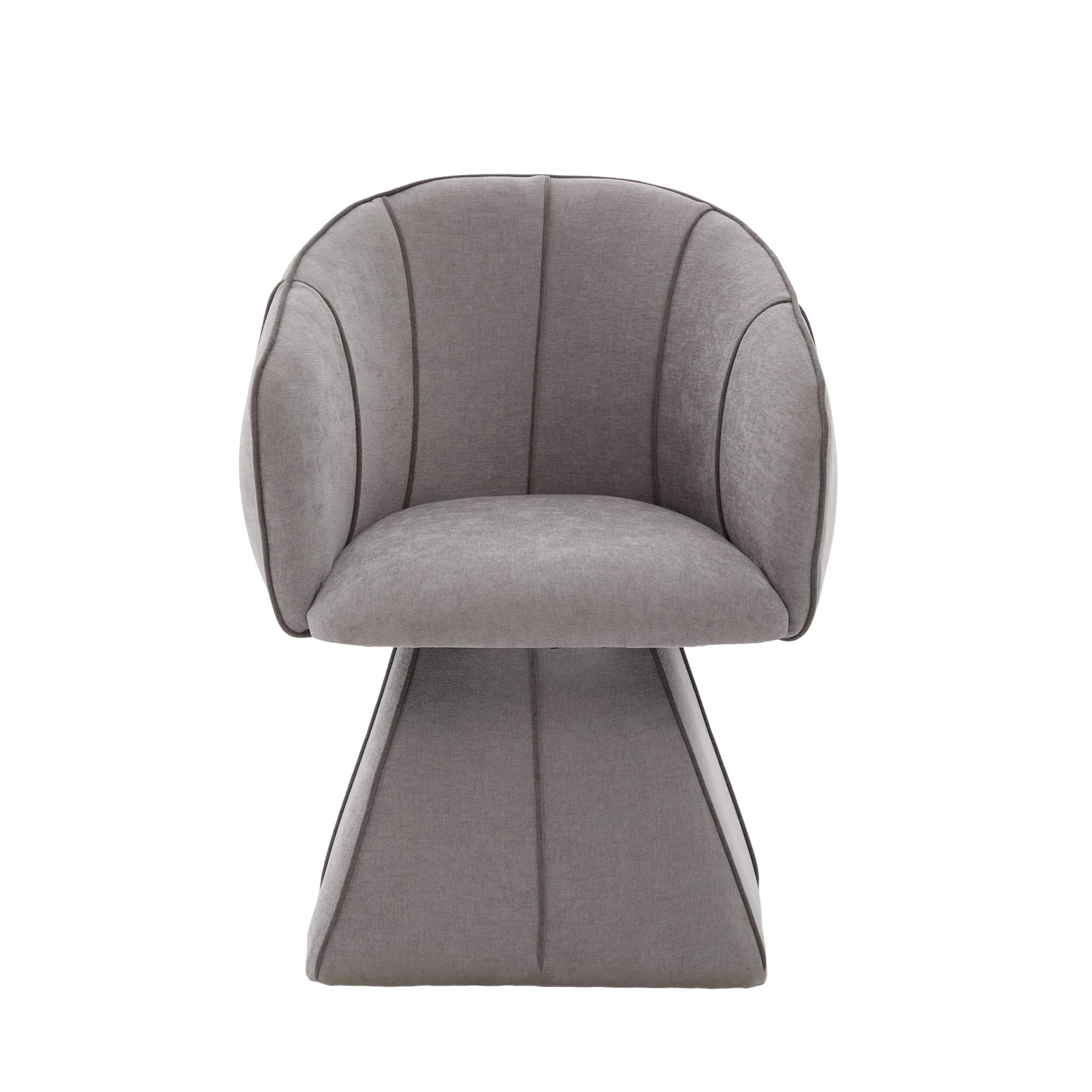 DREHSTUHL 360° Chenille Ergonomischer Sessel Wohnzimmer & Schlafzimmer - Grau, Textil (56/74.5/54cm) - Urban Meuble