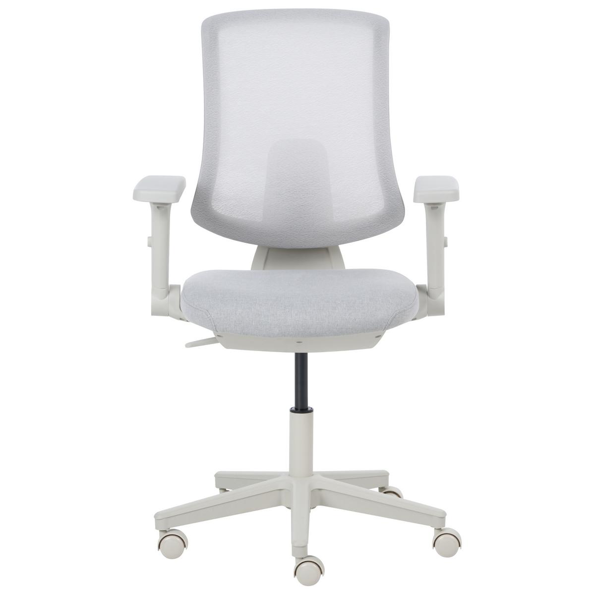 BÜROSTUHL Stoff Hellgrau Sero - Hellgrau/Grau, Textil (66/95/58cm) - Beliani