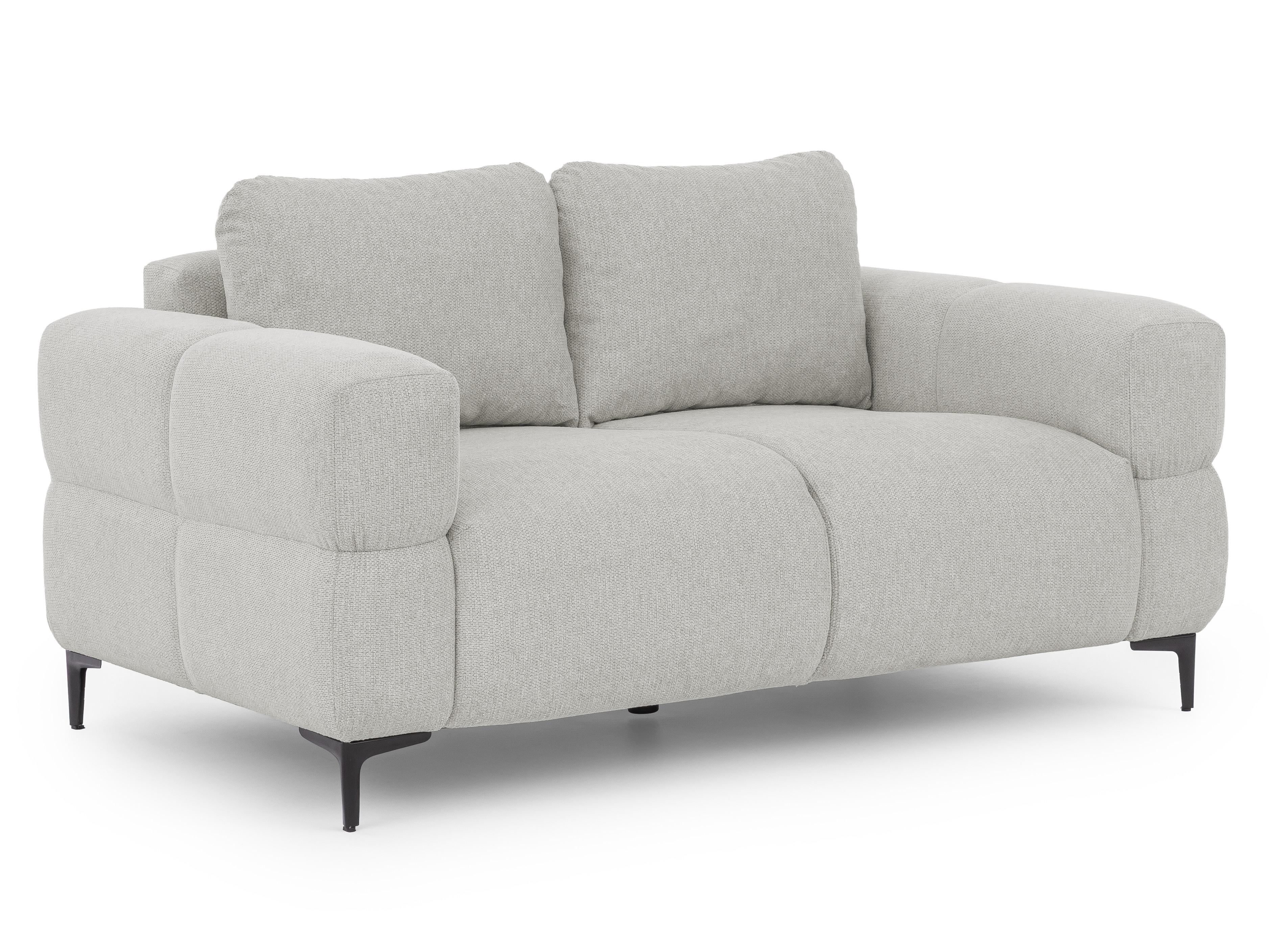 2-SITZER-SOFA Cardea in Bubble-Optik aus weichem Hellgrau Strukturstoff mit hohem Sitzkomfort - Hellgrau/Schwarz, Holz/Textil (154/80/97cm) - S-Style Möbel