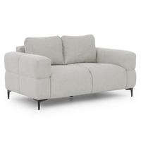 2-SITZER-SOFA Cardea in Bubble-Optik aus weichem Hellgrau Strukturstoff mit hohem Sitzkomfort - Hellgrau/Schwarz, Holz/Textil (154/80/97cm) - S-Style Möbel