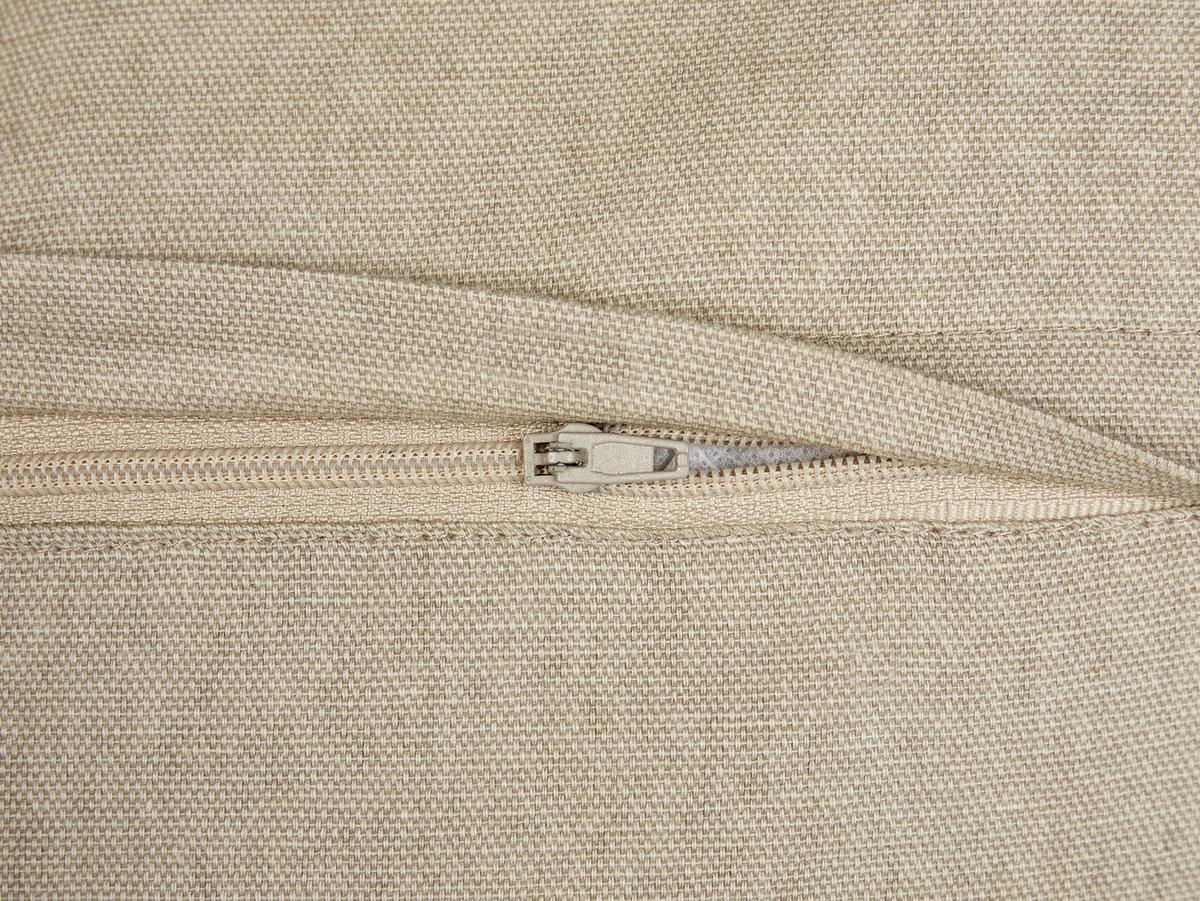 DEKOKISSEN 2er-Set Taupe 45/45 cm Velleia - Taupe/Weiß, Naturmaterialien (45/45cm) - Beliani