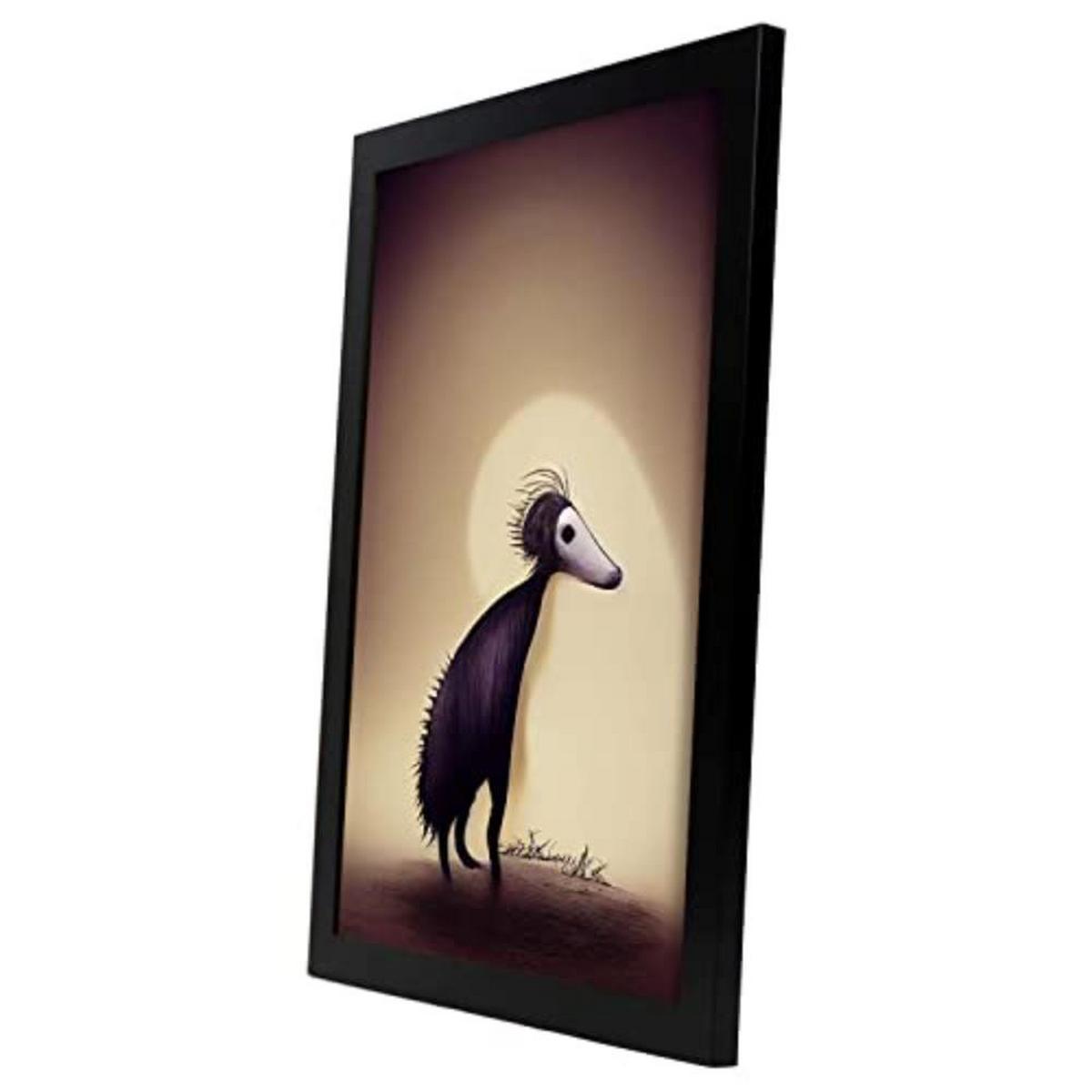 POSTER Set mit 4 Wald Tier im T Burton Goth Stil A3 Schwarzer Rahmen - Schwarz, Papier (29.7/3cm) - Nacnic