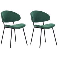 ESSZIMMERSTUHL 2er-Set Polsterbezug Grün Kiana - Grün, Textil/Metall (50/81/59cm) - Beliani