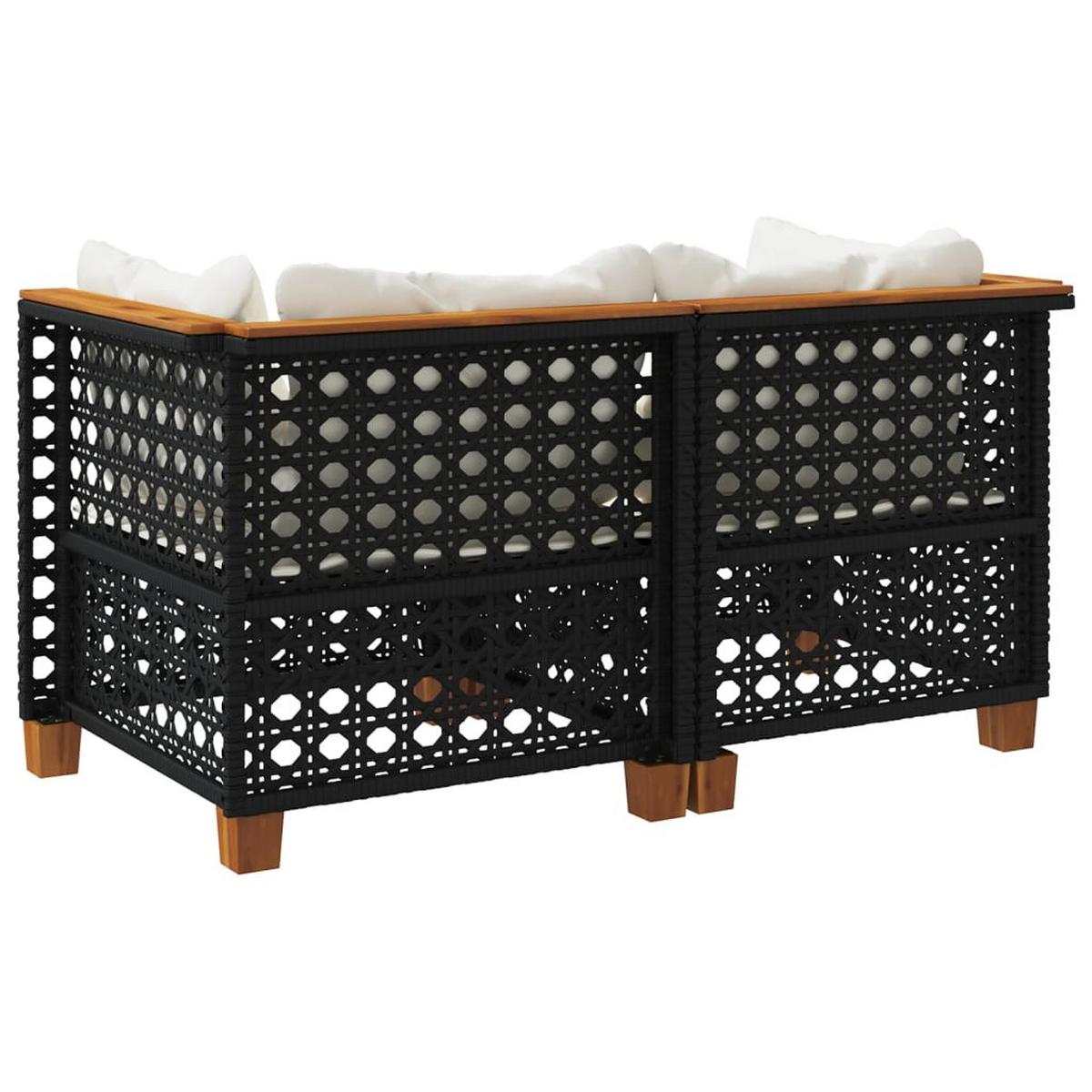 GARTENSOFA LYVOM 127/62/63.5 cm （2-SITZER） - Schwarz, Holz (127/62/63.5cm) - ZMH