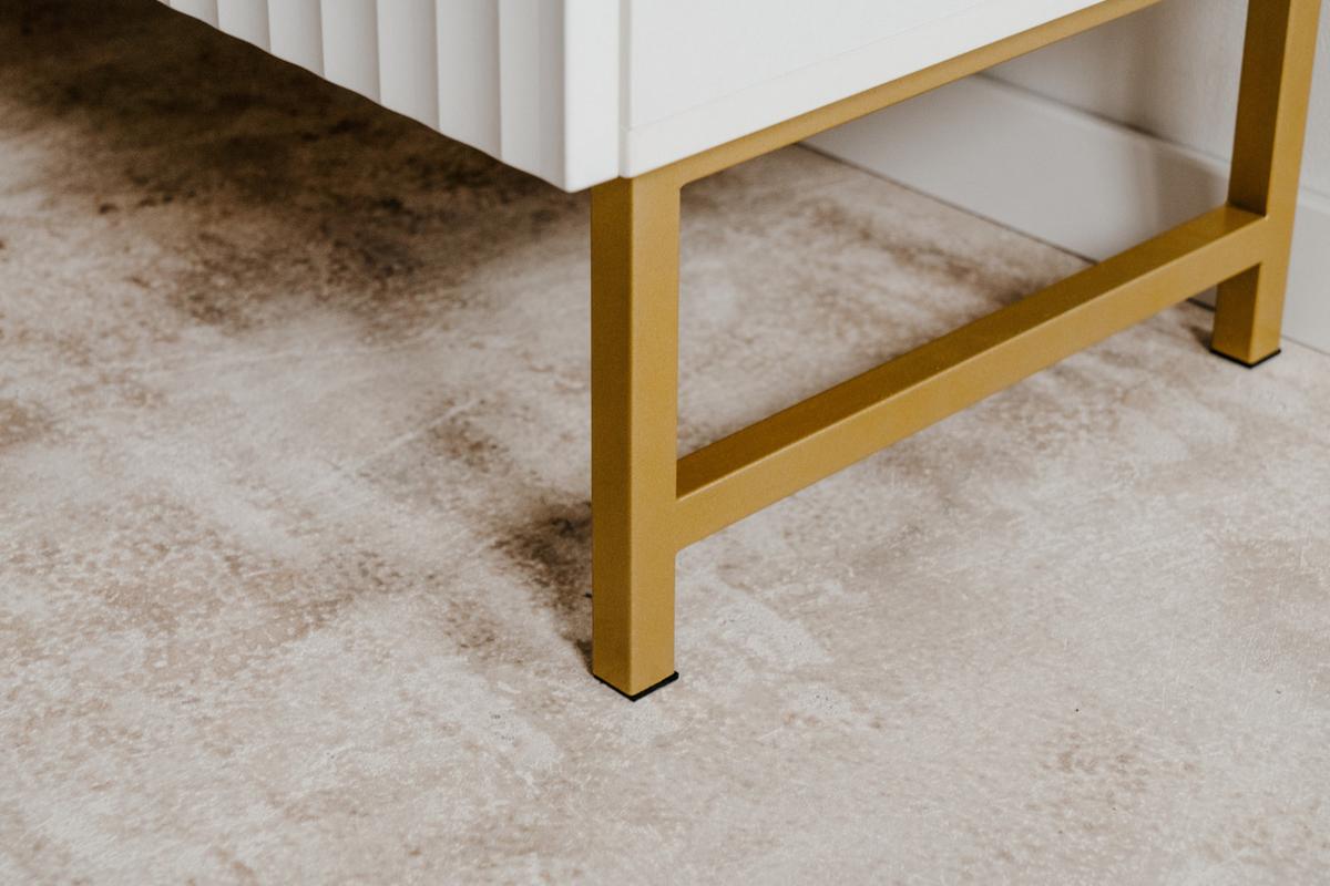 HIGHBOARD weiß, Gold 100 cm, Anrichte mit Soft-Close und 3D-Struktur - Goldfarben/Weiß, Holzwerkstoff/Metall (100/142/41cm) - Furn.Design