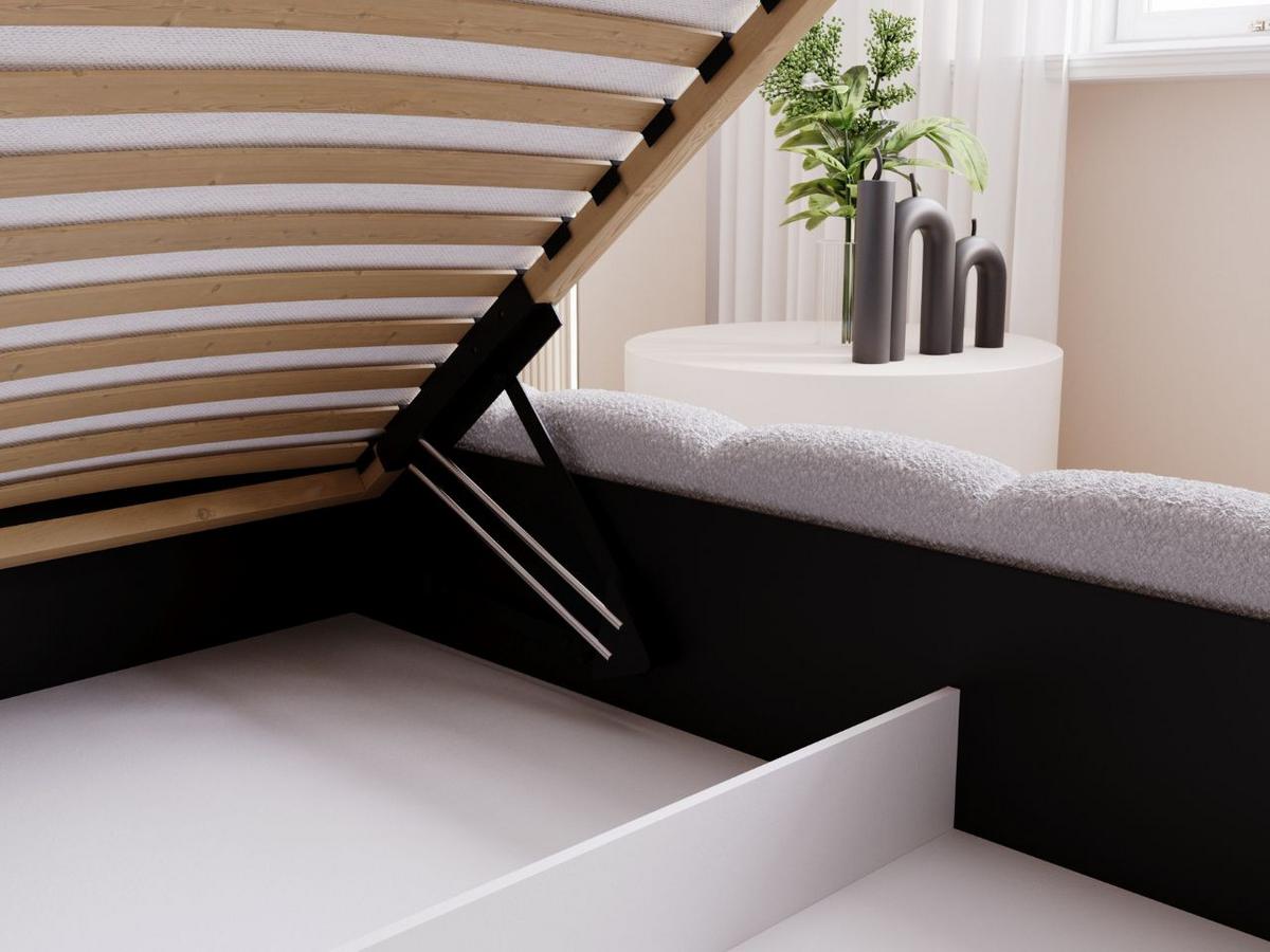 POLSTERBETT Cloud Low 180x200 Bouclé-Stoff Grau - Grau, Textil (180/200cm) - Graingold
