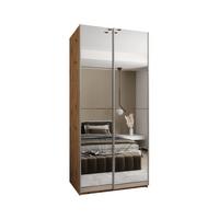SCHWEBETÜRENSCHRANK 245,5/110/64 2-türig - Silberfarben/Eiche Artisan, Holz/Metall (110/245/64cm) - Abiks Möbel