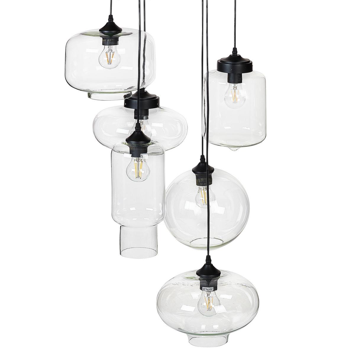 HÄNGELEUCHTE Bemboka 26/40/155 cm - Transparent, Glas (26/40/155cm) - Beliani