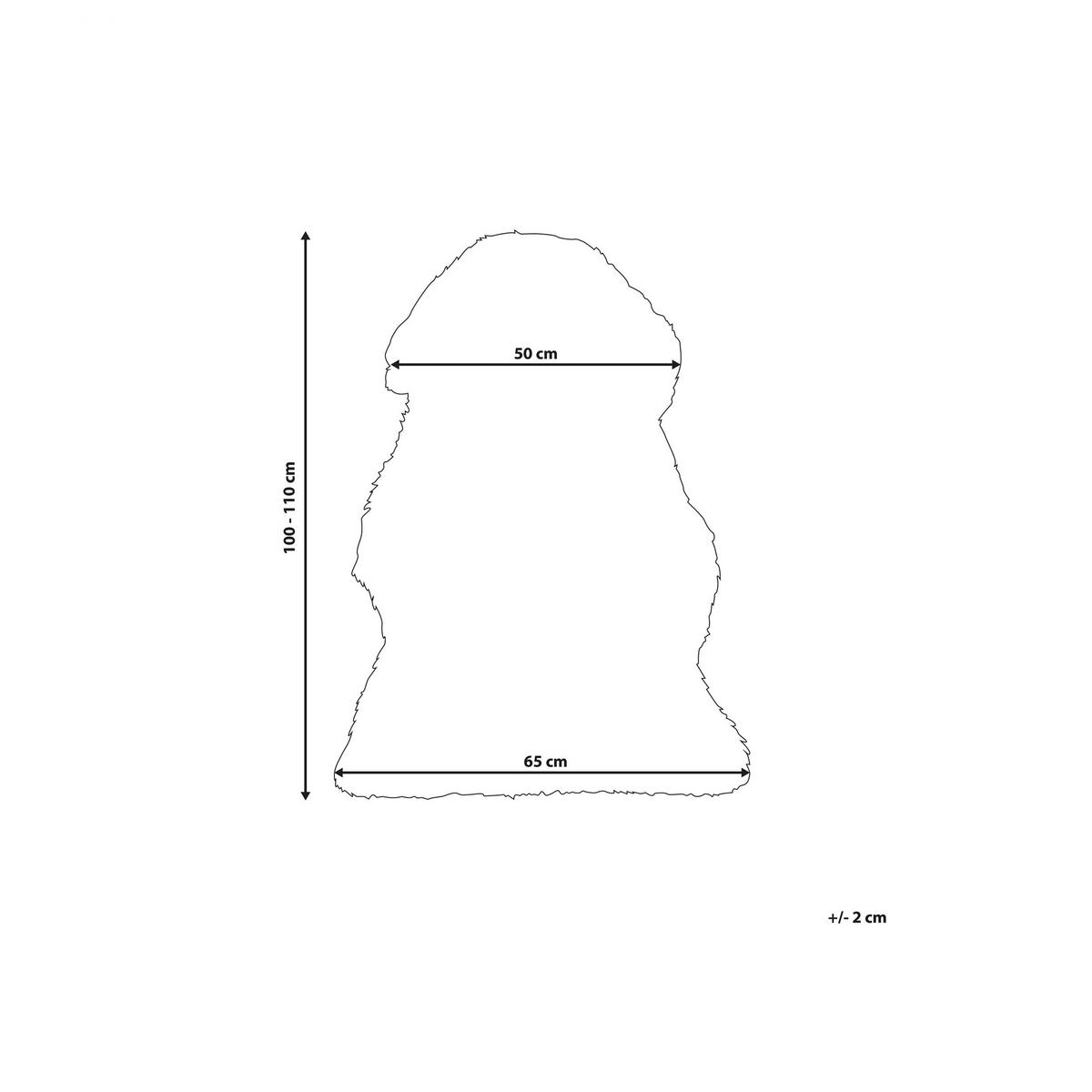 SHAGGY-SCHAFFELL Uluru 100/110/65 cm - Graubraun, Fell (65/100cm) - Beliani