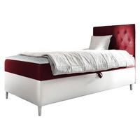 BOXBETT Filip Junior 1, Seite zum Öffnen des Bettkastens: Rechts - H3 - Rot/Weiß, Holz (90/200cm) - MIRJAN24
