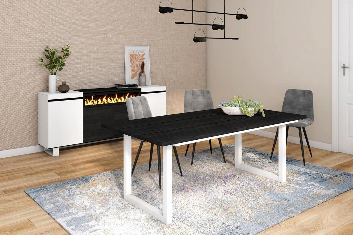 ESSTISCH für 10 Gäste, schwarz, 194/90/75cm - Schwarz, Holzwerkstoff (90/194/75cm) - Skraut Home
