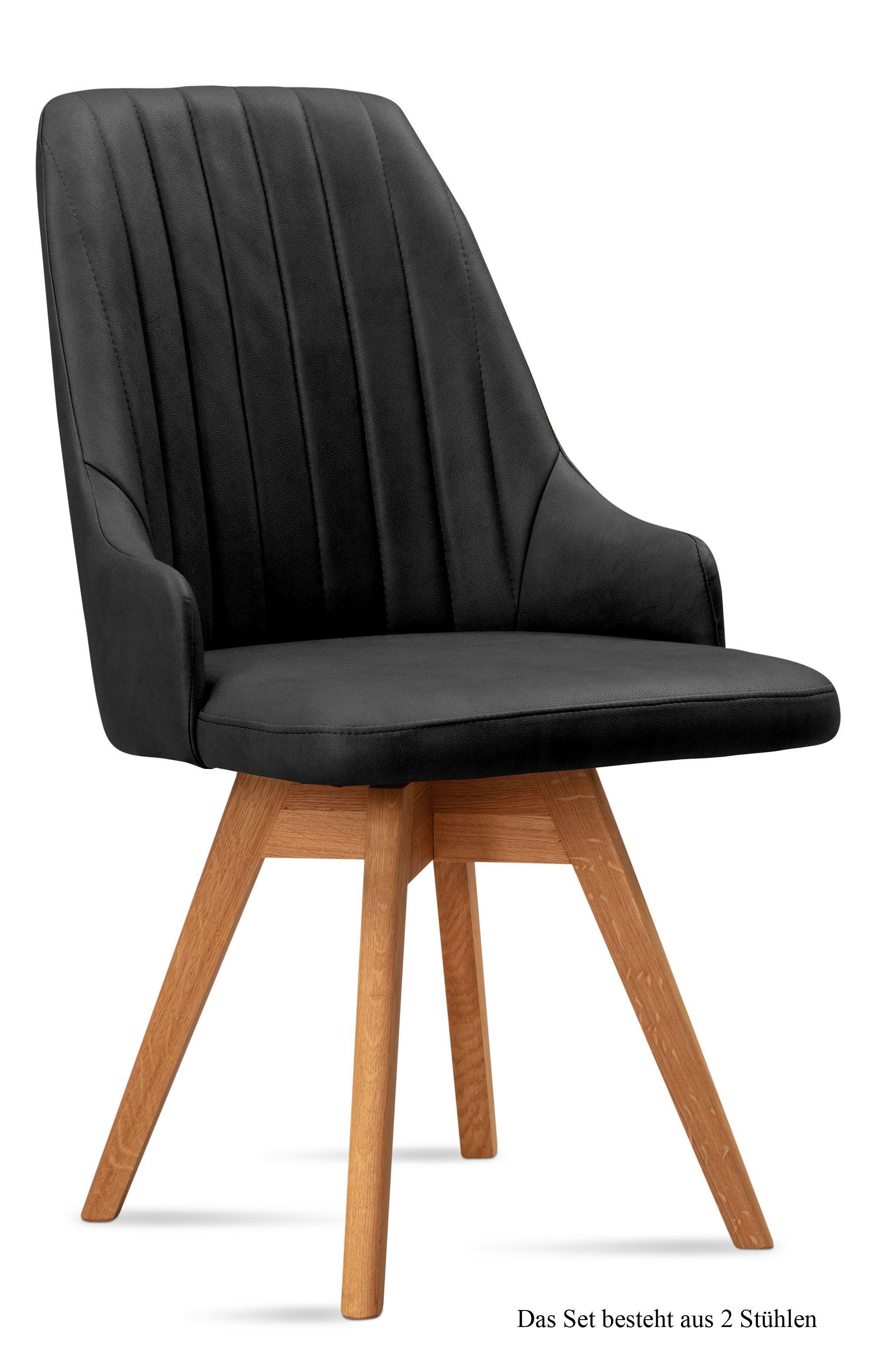 ESSZIMMERSTUHL drehbar (2er-Set) Dotti 52x91x60 Eiche geölt/Anthrazit - Eichefarben/Anthrazit, Kunststoff (60/91/52cm) - 58aufmkessel