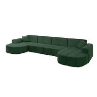 WOHNLANDSCHAFT LIVO-U2 - 400x173x79,5 cm Grün - Grün, Holzwerkstoff/Textil (400/79/173cm) - ALTDECOR