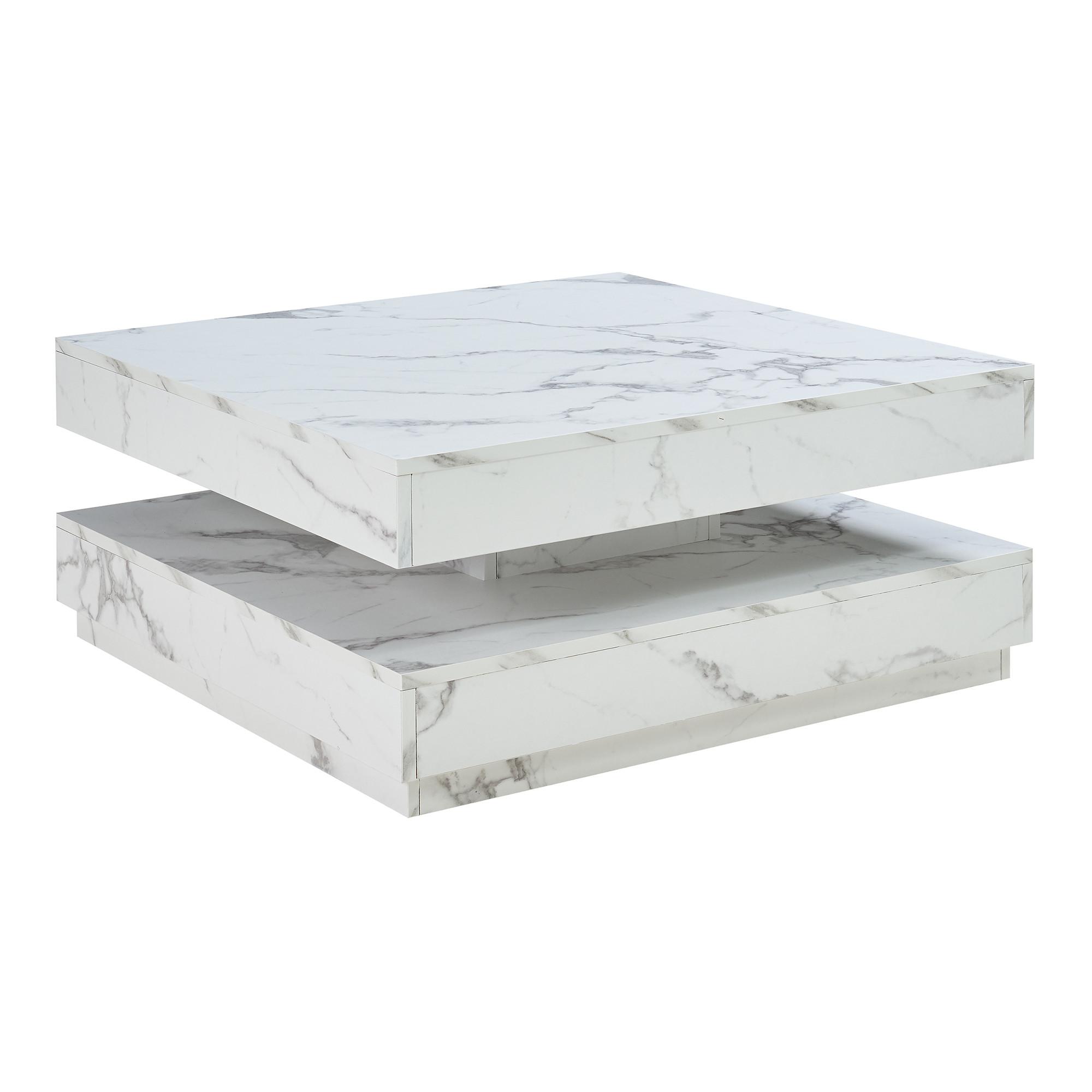 COUCHTISCH Florenz 76/76/38 cm - Weiß, Holzwerkstoff (76/76/38cm) - [en.casa]