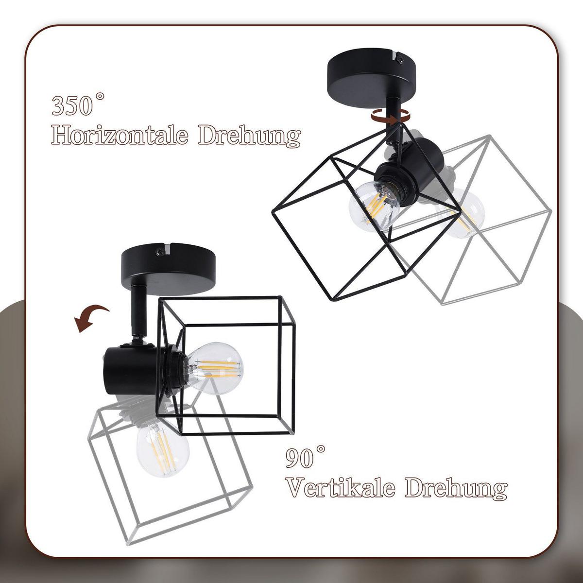 DECKENSTRAHLER Fürth 1-flammig 10/10/15 cm - Schwarz, Metall (10/10/15cm) - Nettlife