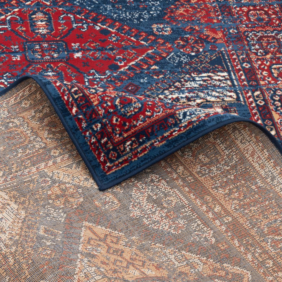 DESIGNER TEPPICH POP-VINTAGE ORIENT BORDÜRE - Blau, Textil (120/170cm) - Pergamon
