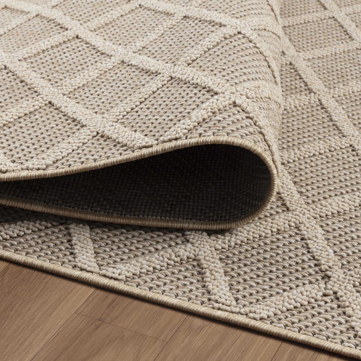 TEPPICH Outdoor IMST in Beige, mit Rautenmuster, 80 x 150 cm - Beige, Textil (150/80cm) - KADIMA DESIGN