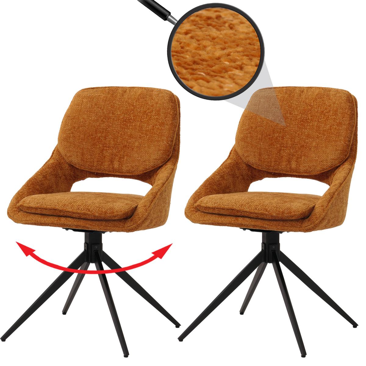 ESSZIMMERSTUHL Gelb 2er-Set - Currygelb/Gelb, Textil (55/87/55cm) - MCW
