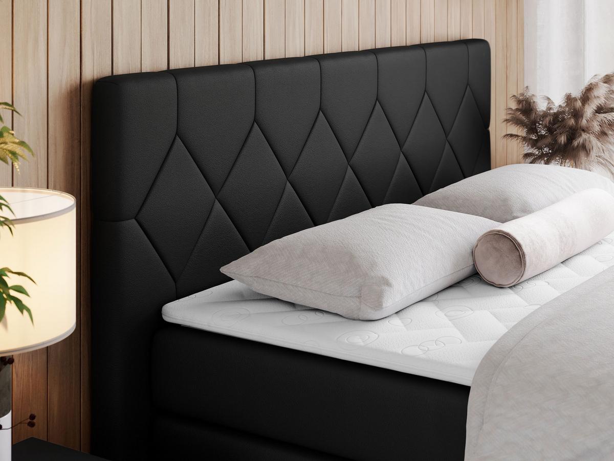 BOXSPRINGBETT KING EIGAR 200/200 Schwarz Kunstleder - H4 - Schwarz, Holz/Textil (200/200cm) - MKS