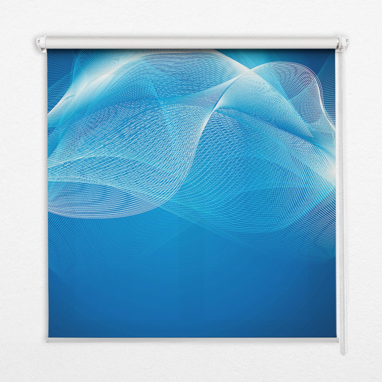 INNENROLLO - Fensterrollo - Rollo - 100x100 cm - Blaue Animation - Blau, Kunststoff (100/100/0.5cm) - TULUP