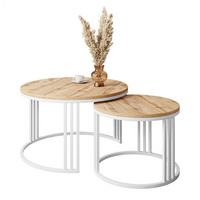 COUCHTISCH 2 in 1 LORI LOFT - Braun/Weiß, Holzwerkstoff (70/70/48cm) - Lookway
