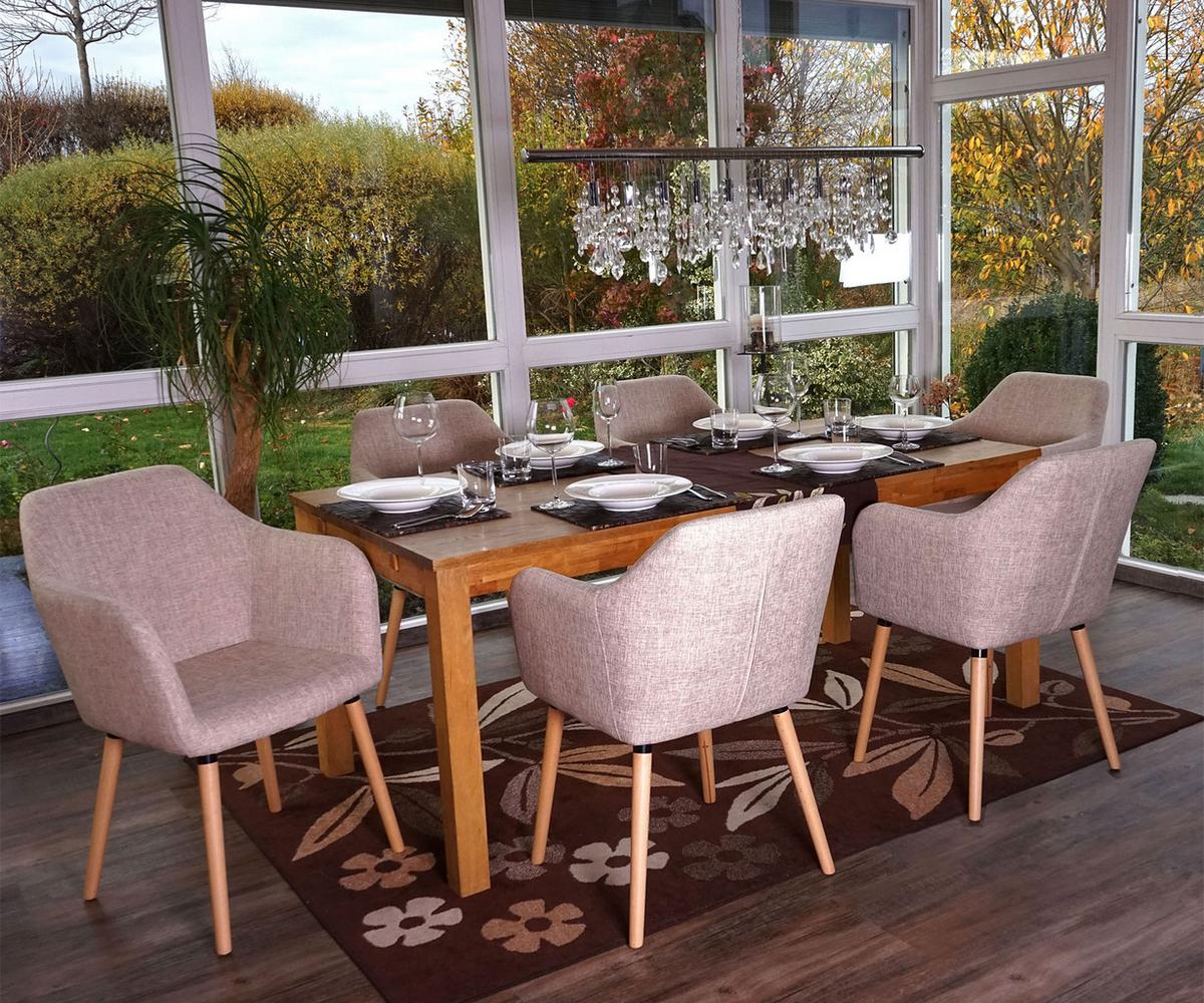 ESSZIMMERSTUHL Beige, Grau 6er-Set - Beige/Creme, Textil (58/88/64cm) - MCW