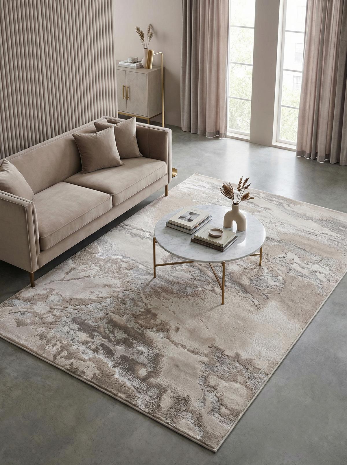 TEPPICH SARNTAL, abstrakt, Silbergrau, 120 x 170 cm - Silberfarben, Textil (170/120cm) - KADIMA DESIGN