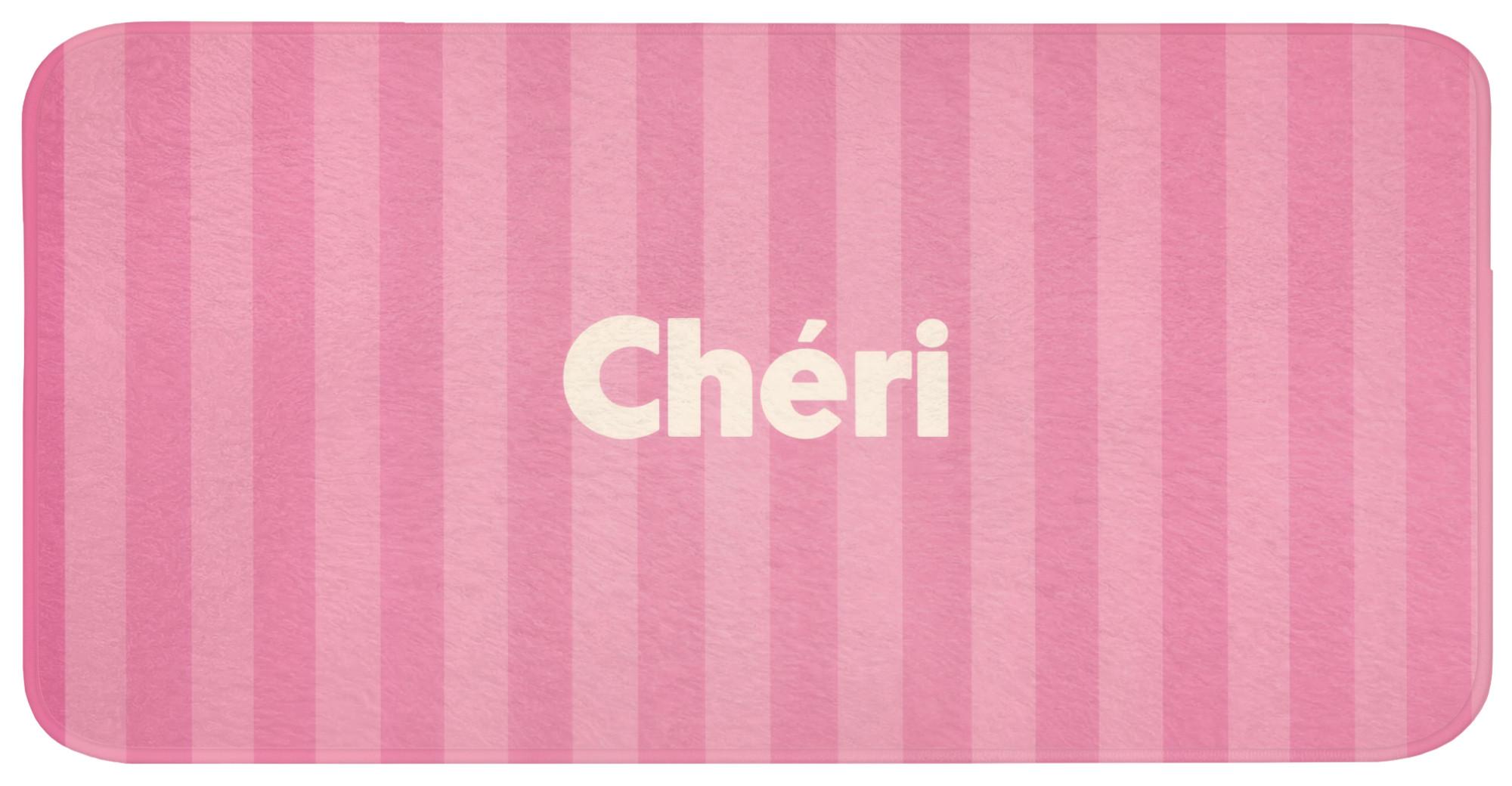 BADEMATTE Gestreift - Rosa - Chéri Badezimmerteppich 120x60 cm - Pink, Textil (120/60cm) - OnlyWow