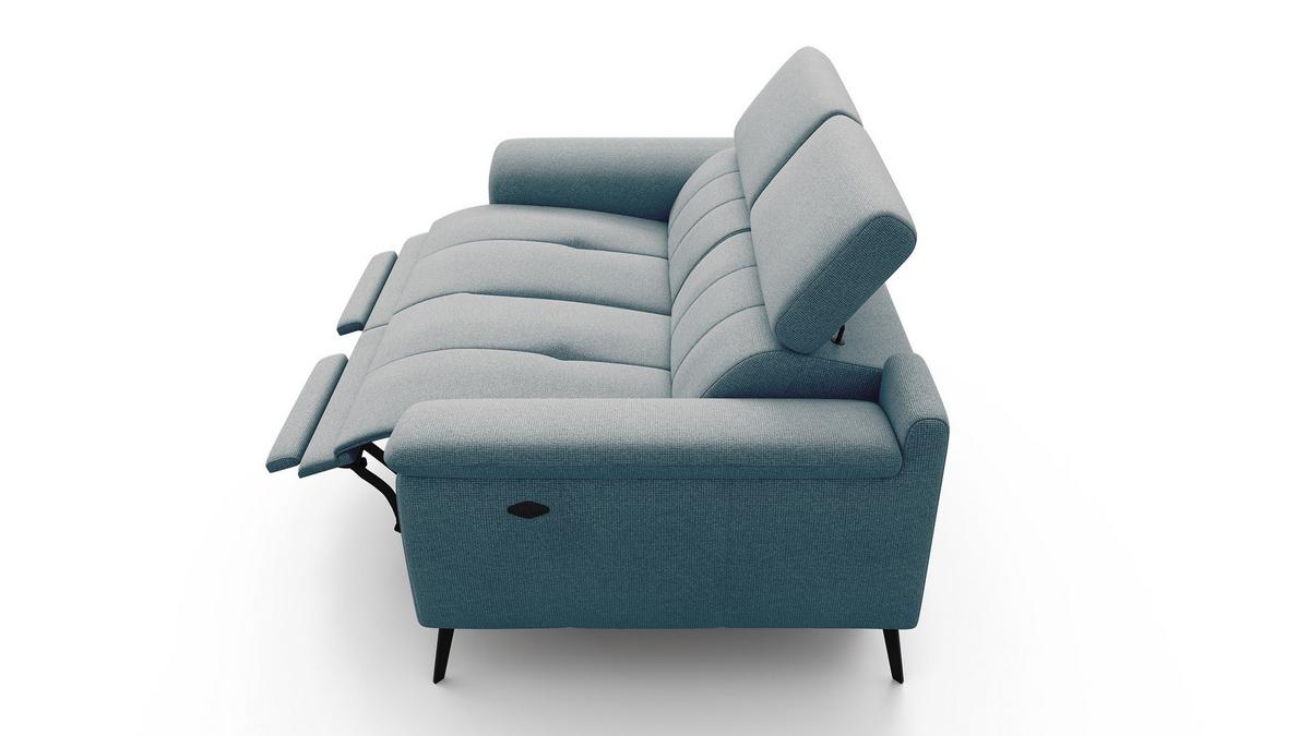 RELAXSOFA FIERO 2-Sitzer mit 2 Relaxfunktionen, mintgrün - Schwarz/Mintgrün, Holzwerkstoff/Textil (170/82/103cm) - Wozimo