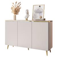 KOMMODE AURORA 3D Kaschmir mit schräge Goldchrom Fuße - Kaschmir/Goldfarben, Holzwerkstoff/Metall (140/90/40cm) - Lookway