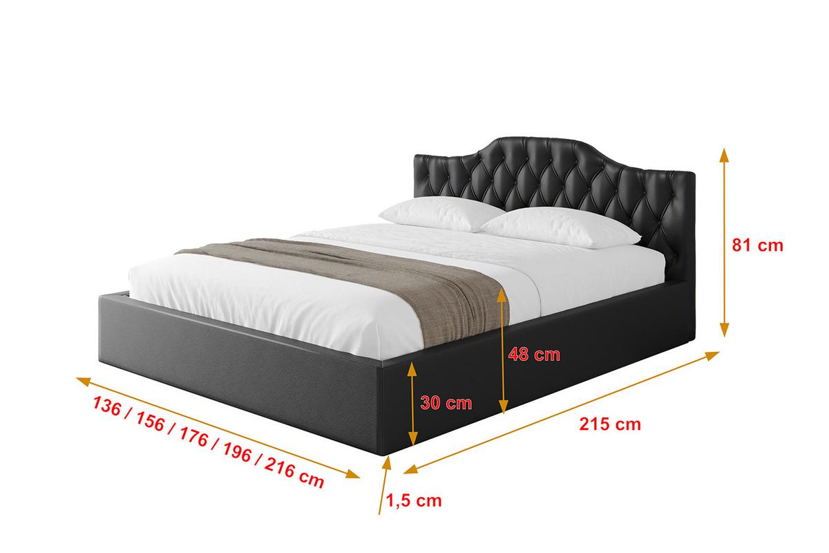 POLSTERBETT mit Bettkasten und Lattenrost, Bett mit Matratze H3/H4 - FALIO-V1 120x200 Schwarz Kunstleder - Schwarz Hochglanz, Holzwerkstoff/Textil (120/200cm) - ALTDECOR
