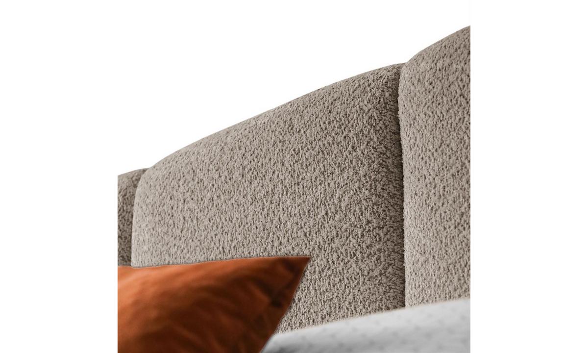 POLSTERBETT ELENA 160x200 cm Dunkelbeige (Anthology 4), 34 Holzlatten, Kopfteil 108 cm - Beige, Textil (160/200cm) - Lookway