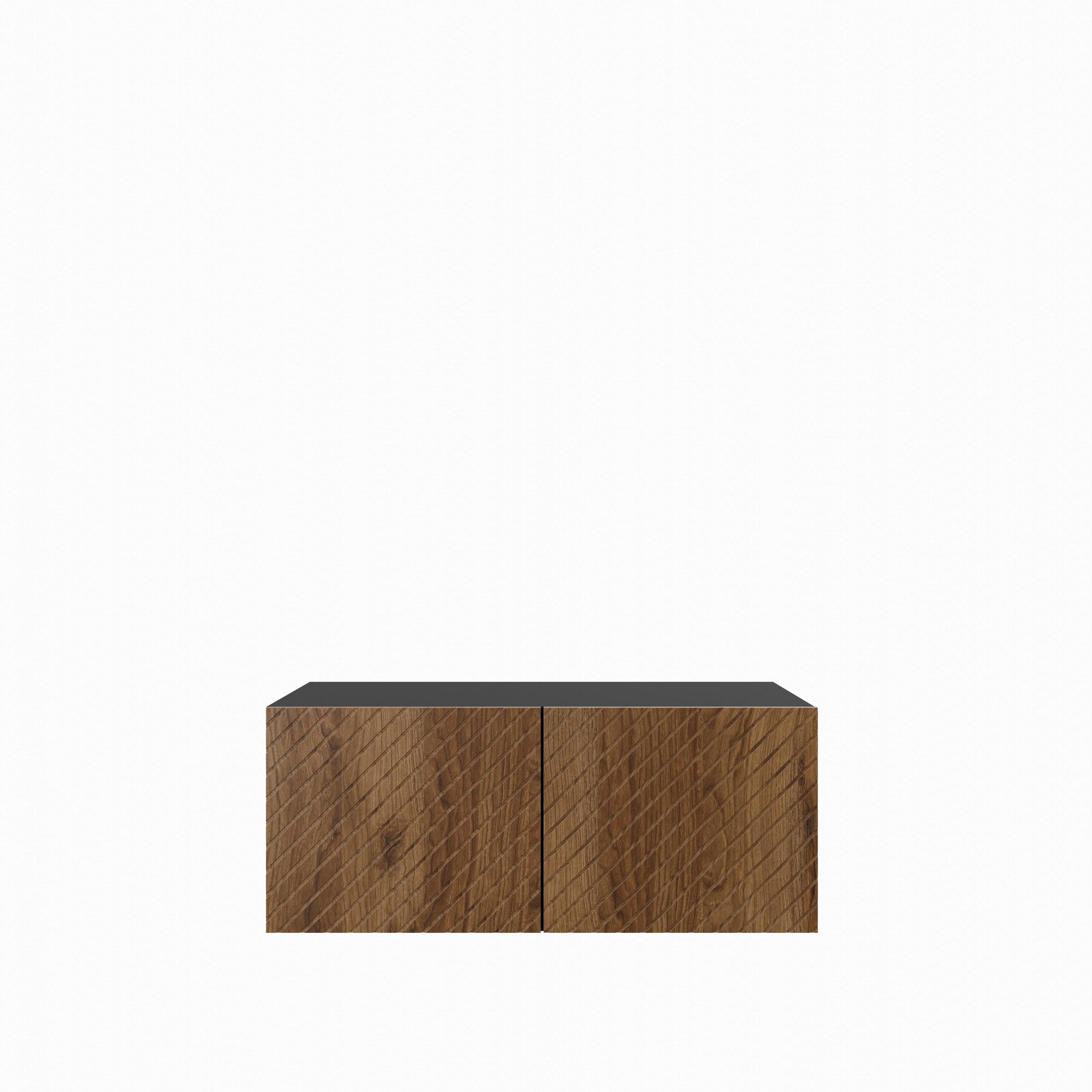 LOWBOARD CAVA 100/41/40 cm, Hängender TV-Schrank Schwarz / Eichefarben - Eichefarben/Schwarz, Holzwerkstoff (100/41/40cm) - MASSENO