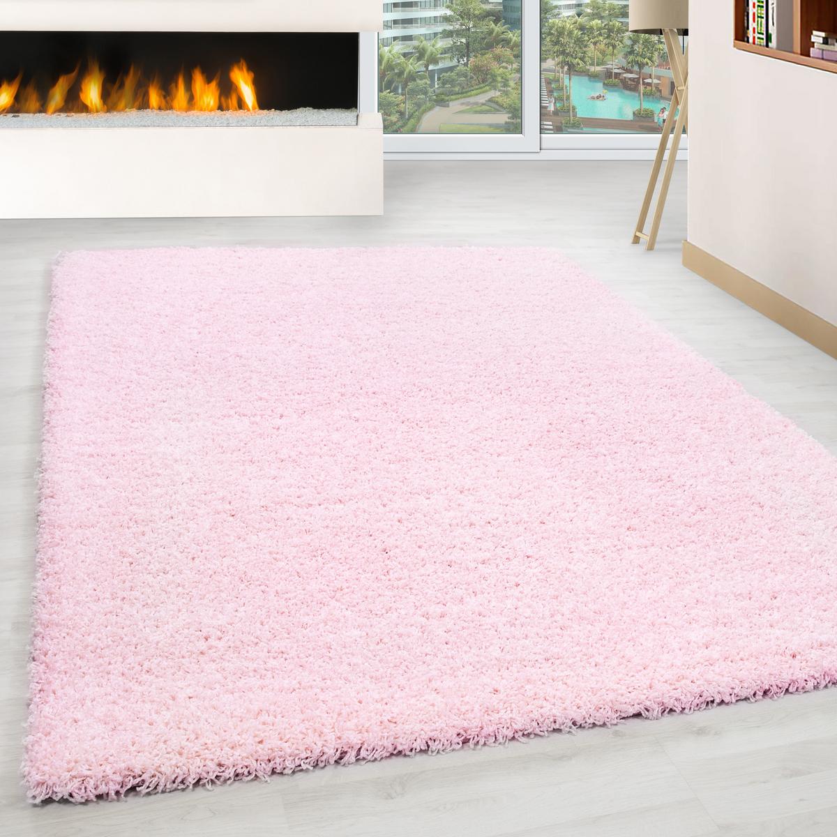HOCHFLORTEPPICH RHEIN, einfarbig, Rosa, 240 x 340 cm - Rosa, Textil (240/340cm) - KADIMA DESIGN