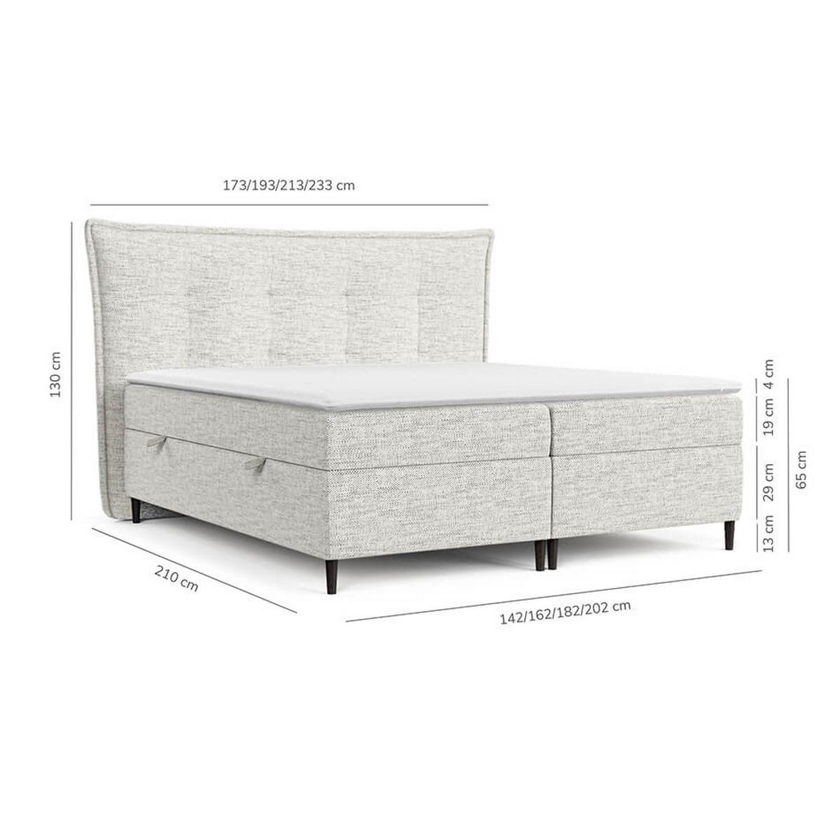 BOXBETT Las Palmas 140/200 cm Braun im Lotta Stoff - Schwarz/Braun, Holz/Holzwerkstoff (140/200cm) - AltaBeds