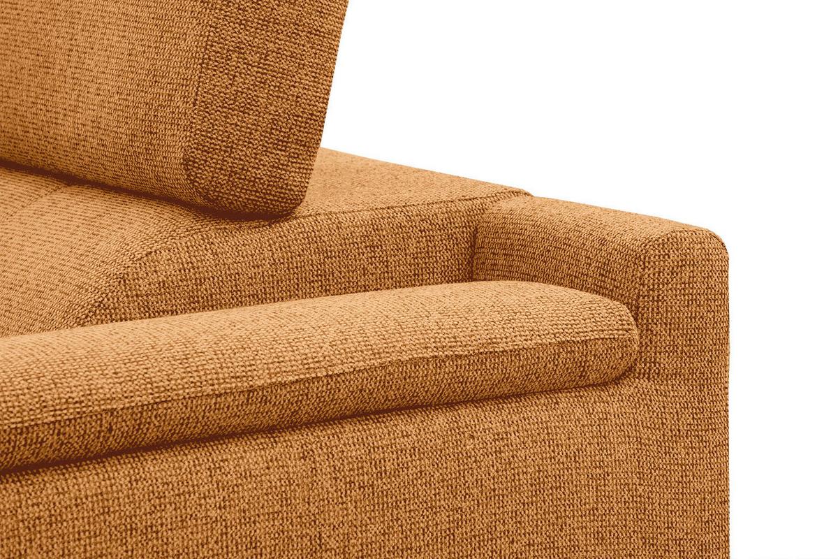 ECKSOFA FIERO 5-Sitzer, orange - Schwarz/Orange, Holzwerkstoff/Textil (158/269cm) - Wozimo