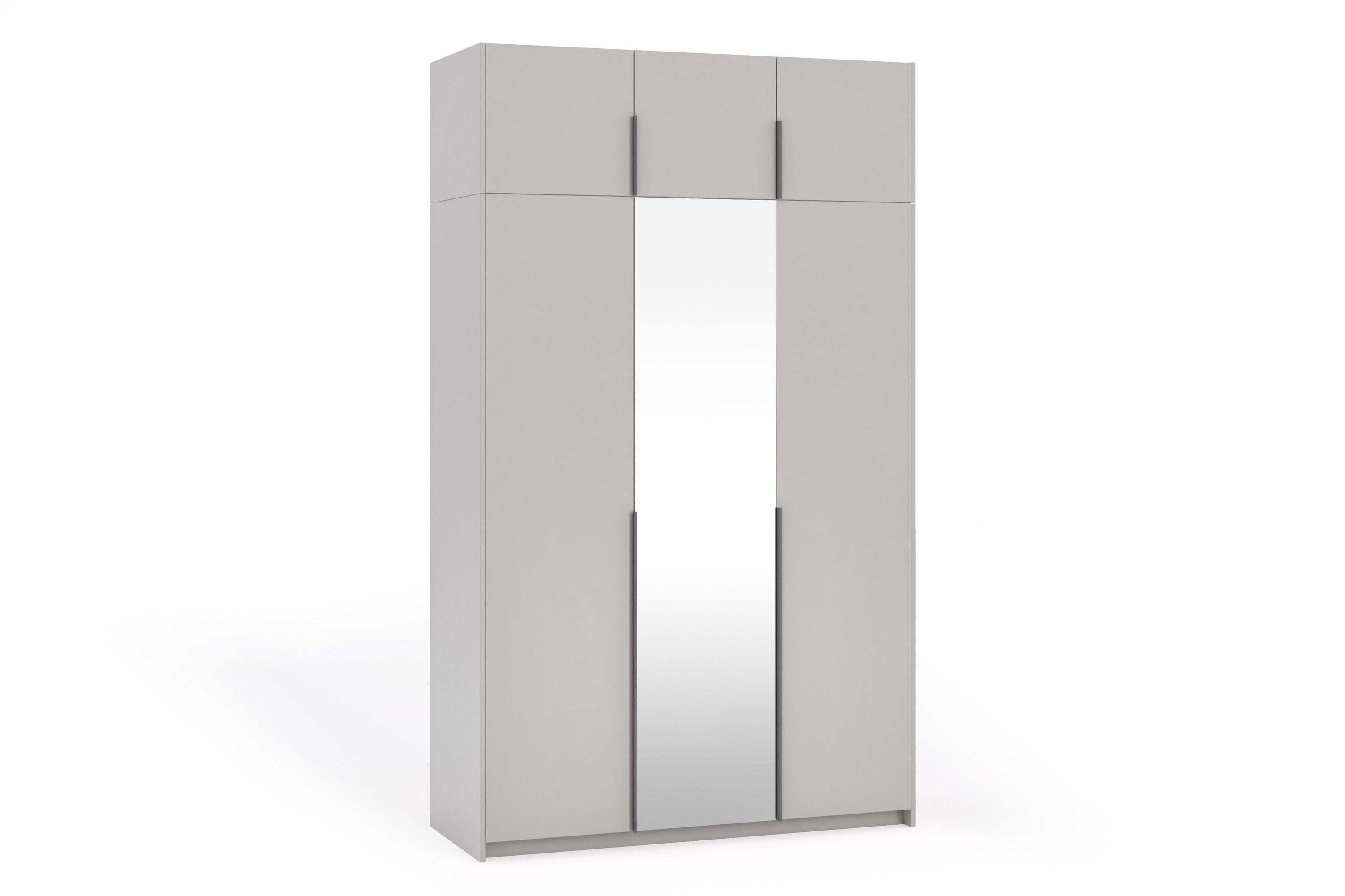 DREHTÜRENSCHRANK THALIA 148/250/58cm 3-türig mit Spiegel Kaschmir - Kaschmir, Holzwerkstoff (148/250/58cm) - MASSENO